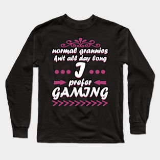 Grandma Gaming Gamble Video Games Gift Console Long Sleeve T-Shirt